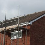 Scaffolding up and ready for solar PV installation